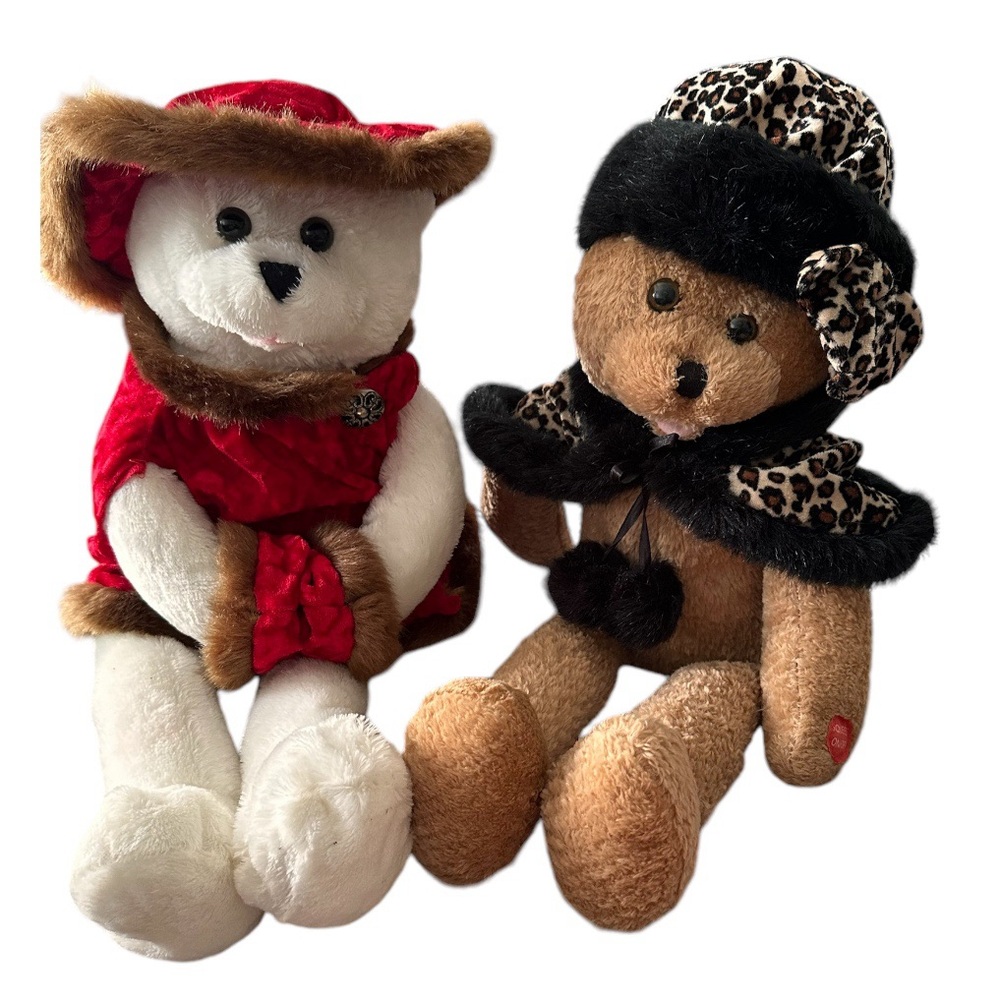 Chantilly Lane Lot Of 2 22” PBC Vintage Bears Not Working Broken For Repair